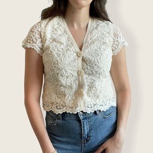 Isaac Mizrahi Live Floral Lace Top